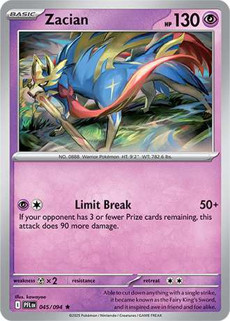Karta Pokemon 045 94 Zacian [Phantasmal Flames].JPG