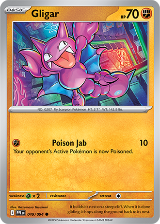 Karta Pokemon 049 94 Gligar [Phantasmal Flames].JPG