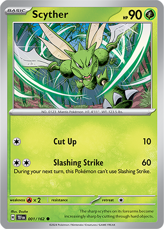 Karta Pokemon 001 162 Scyther [Temporal Forces].JPG