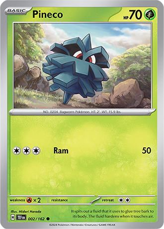 Karta Pokemon 002 162 Pineco [Temporal Forces].JPG