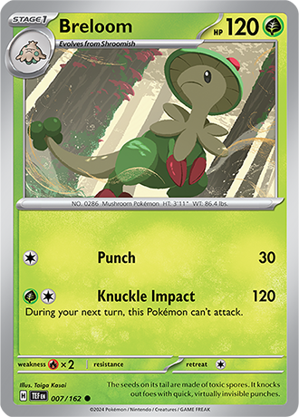 Karta Pokemon 007 162 Breloom [Temporal Forces].JPG