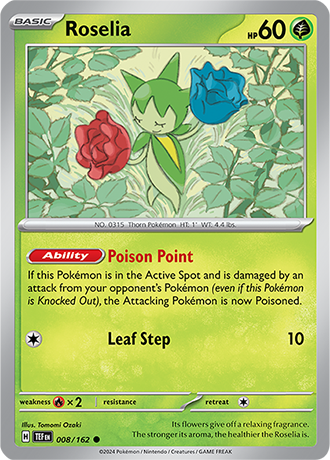 Karta Pokemon 008 162 Roselia [Temporal Forces].JPG
