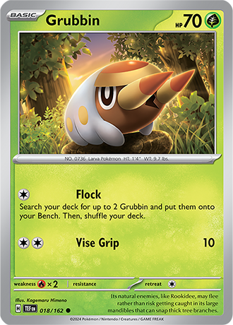 Karta Pokemon 018 162 Grubbin [Temporal Forces].JPG