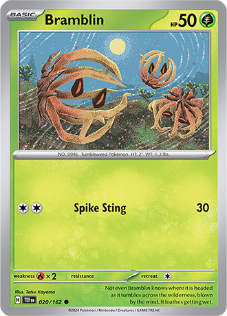 Karta Pokemon 020 162 Bramblin [Temporal Forces].JPG