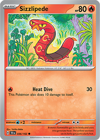 Karta Pokemon 036 162 Sizzlipede [Temporal Forces].JPG