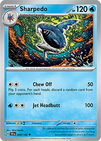 Karta Pokemon 043 162 Sharpedo [Temporal Forces].JPG