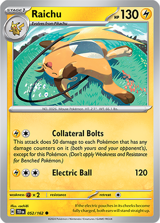 Karta Pokemon 052 162 Raichu [Temporal Forces].JPG