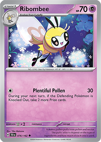 Karta Pokemon 076 162 Ribombee [Temporal Forces].JPG