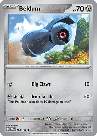 Karta Pokemon 113 162 Beldum [Temporal Forces].JPG
