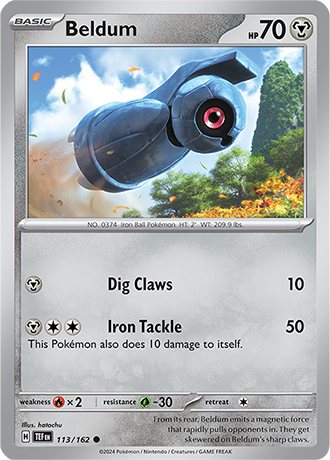 Karta Pokemon 113 162 Beldum [Temporal Forces].JPG