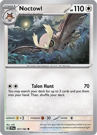 Karta Pokemon 127 162 Noctowl [Temporal Forces].JPG