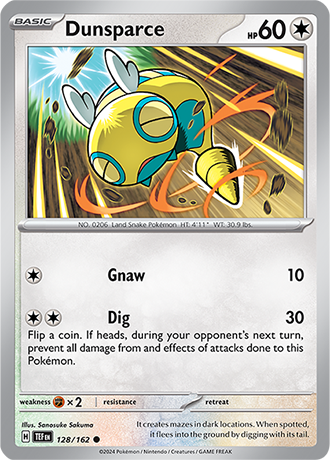 Karta Pokemon 128 162 Dunsparce [Temporal Forces].JPG