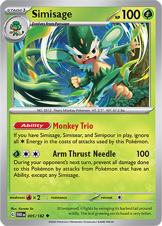 Karta Pokemon 005 182 Simisage [Paradox Rift].JPG