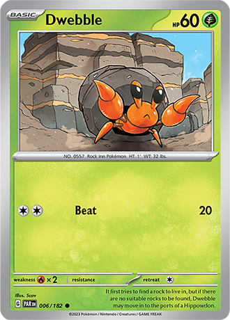 Karta Pokemon 006 182 Dwebble [Paradox Rift].JPG
