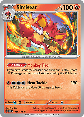 Karta Pokemon 021 182 Simisear [Paradox Rift].JPG