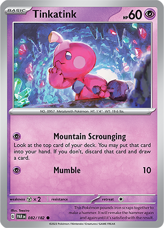 Karta Pokemon 082 182 Tinkatink [Paradox Rift].JPG