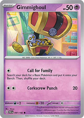 Karta Pokemon 087 182 Gimmighoul [Paradox Rift].JPG