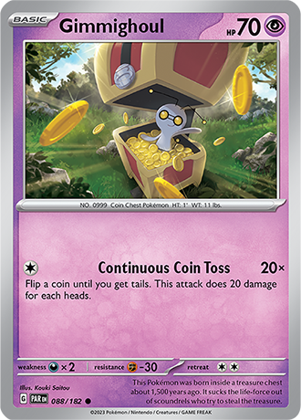 Karta Pokemon 088 182 Gimmighoul [Paradox Rift].JPG