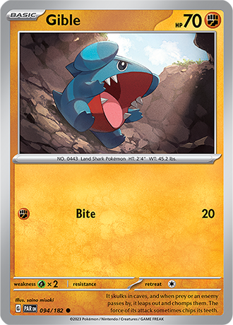 Karta Pokemon 094 182 Gible [Paradox Rift].JPG