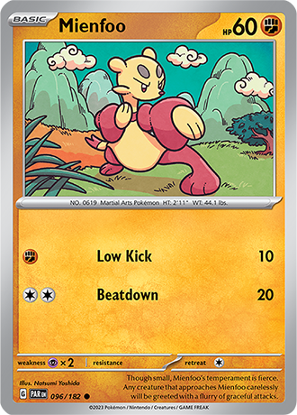 Karta Pokemon 096 182 Mienfoo [Paradox Rift].JPG