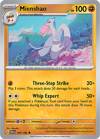 Karta Pokemon 097 182 Mienshao [Paradox Rift].JPG