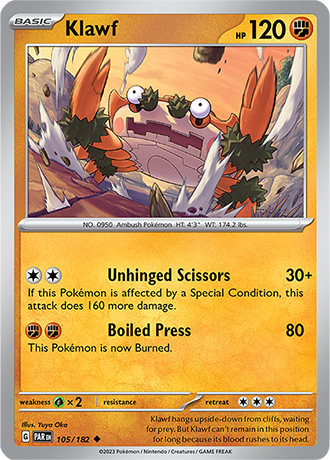 Karta Pokemon 105 182 Klawf [Paradox Rift].JPG