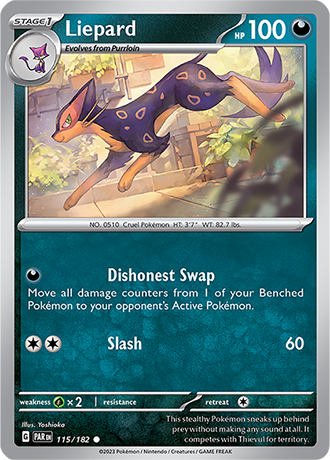 Karta Pokemon 115 182 Liepard [Paradox Rift].JPG