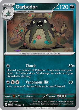 Karta Pokemon 117 182 Garbodor [Paradox Rift].JPG