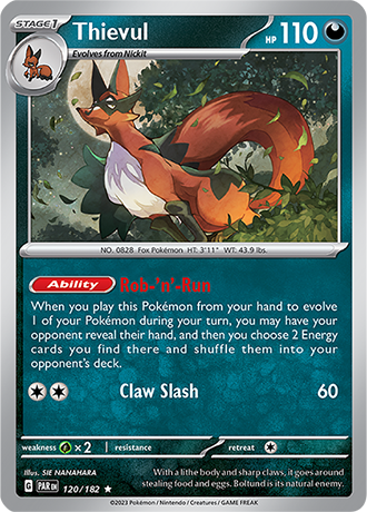 Karta Pokemon 120 182 Thievul [Paradox Rift].JPG