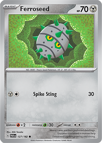 Karta Pokemon 127 182 Ferroseed [Paradox Rift].JPG