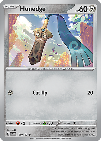 Karta Pokemon 130 182 Honedge [Paradox Rift].JPG