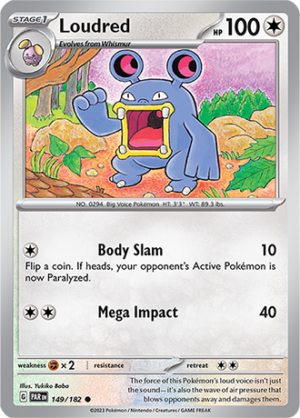 Karta Pokemon 149 182 Loudred [Paradox Rift].JPG