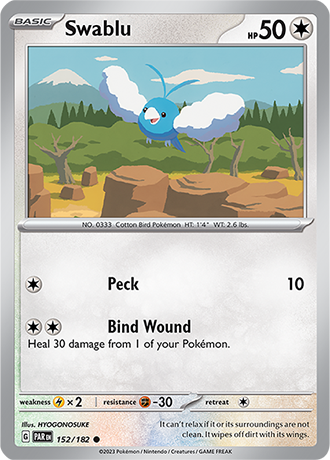 Karta Pokemon 152 182 Swablu [Paradox Rift].JPG