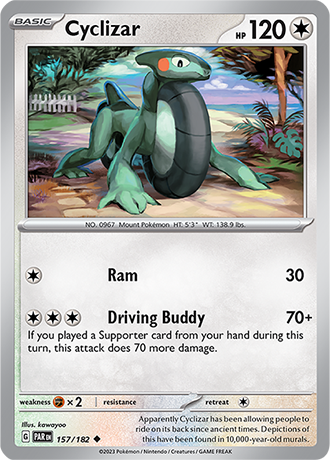 Karta Pokemon 157 182 Cyclizar [Paradox Rift].JPG