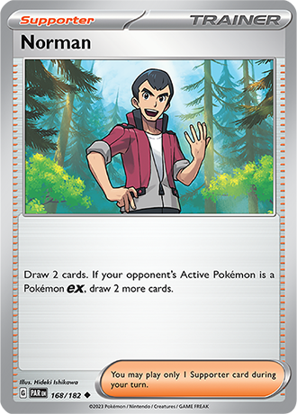 Karta Pokemon 168 182 Norman [Paradox Rift].JPG