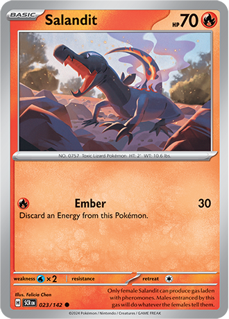 Karta Pokemon 023 142 Salandit [Stellar Crown].JPG