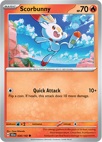 Karta Pokemon 026 142 Scorbunny [Stellar Crown].JPG