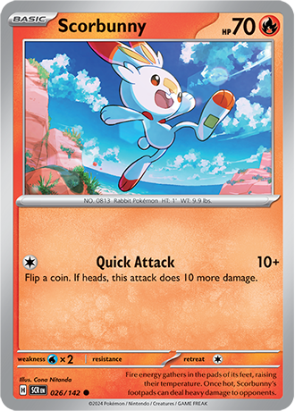 Karta Pokemon 026 142 Scorbunny [Stellar Crown].JPG