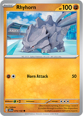 Karta Pokemon 074 142 Rhyhorn [Stellar Crown].JPG