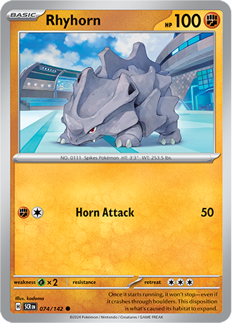 Karta Pokemon 074 142 Rhyhorn [Stellar Crown].JPG