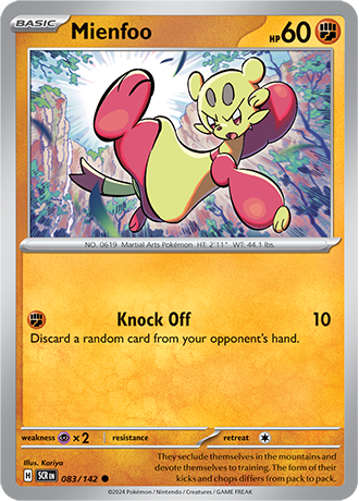 Karta Pokemon 083 142 Mienfoo [Stellar Crown].JPG