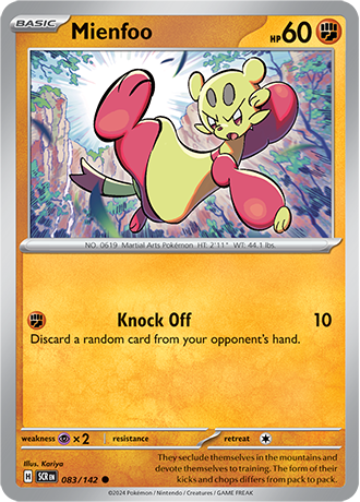 Karta Pokemon 083 142 Mienfoo [Stellar Crown].JPG