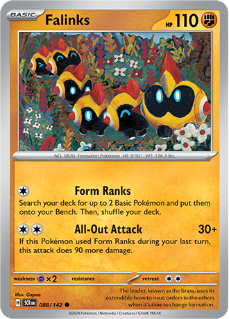 Karta Pokemon 088 142 Falinks [Stellar Crown].JPG
