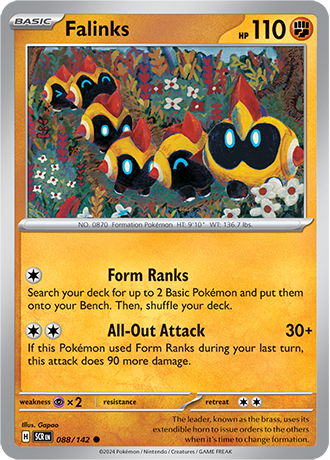 Karta Pokemon 088 142 Falinks [Stellar Crown].JPG