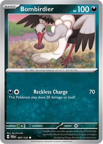 Karta Pokemon 097 142 Bombirdier [Stellar Crown].JPG