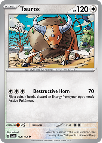 Karta Pokemon 112 142 Tauros [Stellar Crown].JPG