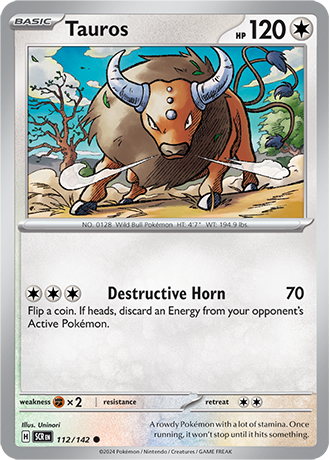 Karta Pokemon 112 142 Tauros [Stellar Crown].JPG