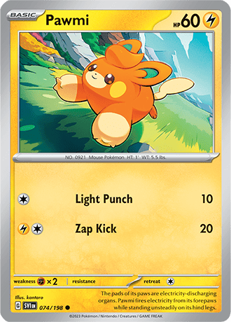 Karta Pokemon 074 198 Pawmi [Scarlet &amp; Violet].JPG