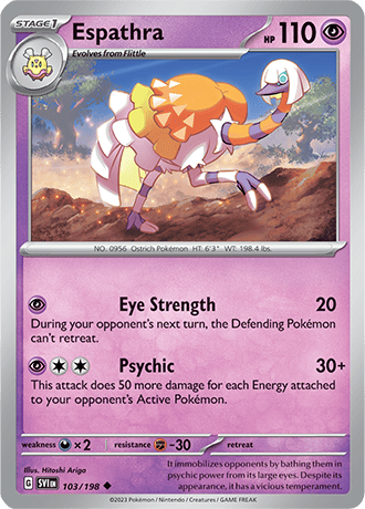 Karta Pokemon 103 198 Espathra [Scarlet &amp; Violet].JPG