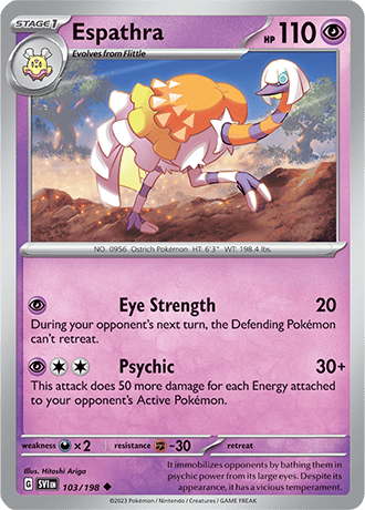 Karta Pokemon 103 198 Espathra [Scarlet &amp; Violet].JPG